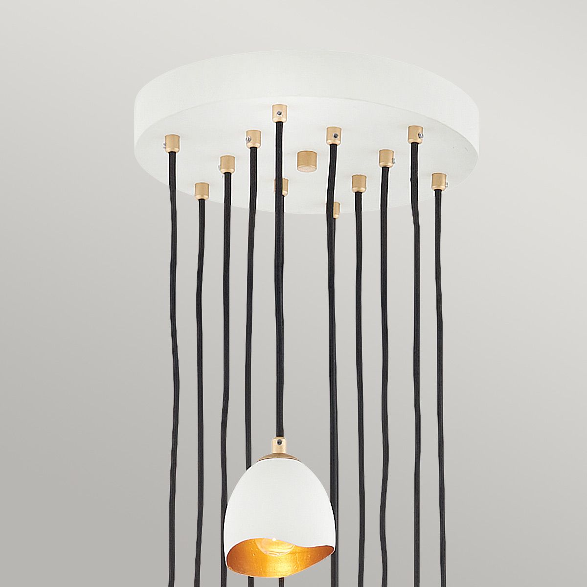 Quintiesse Nula 12 Light Pendant - Shell White & Luxe Gold