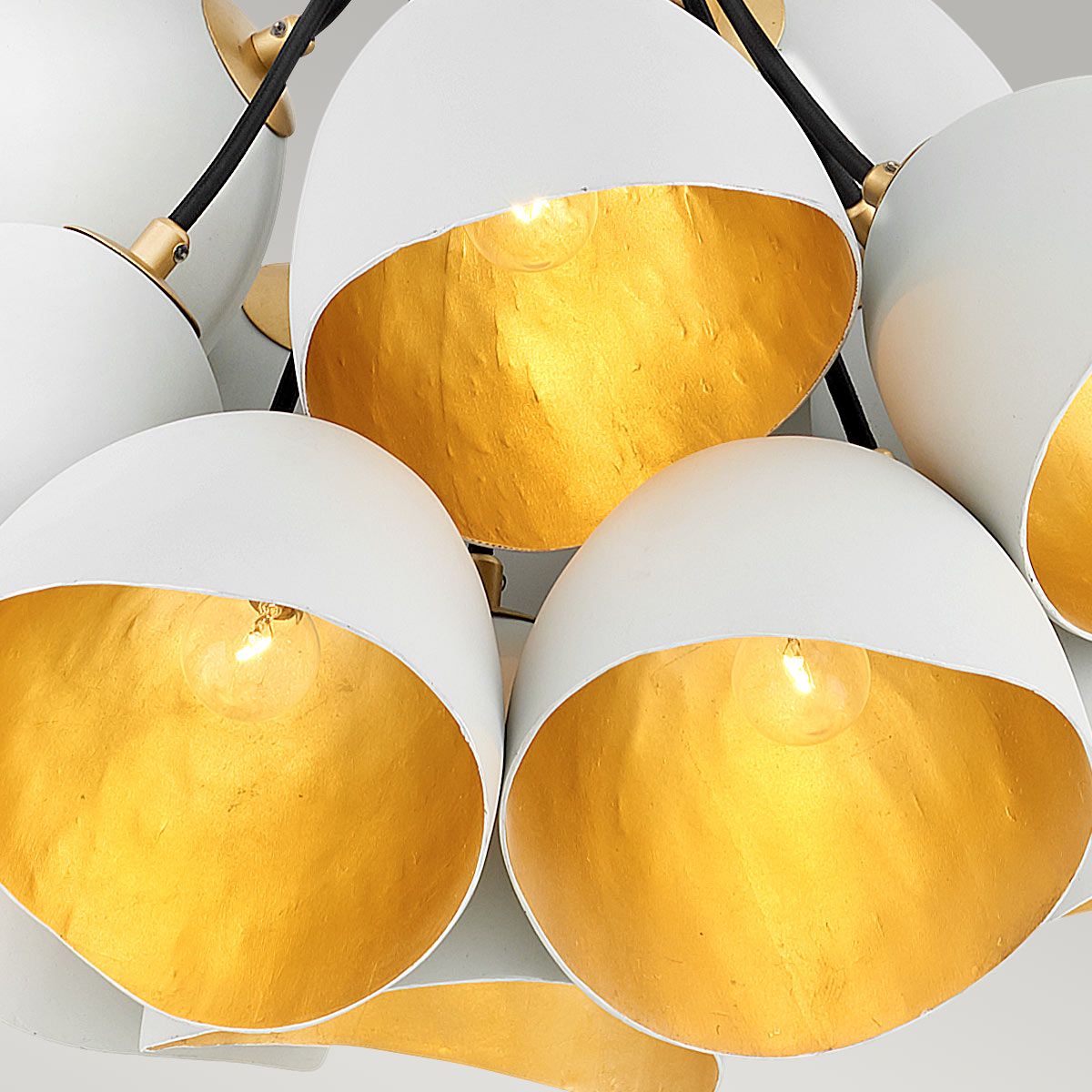Quintiesse Nula 15 Light Pendant - Shell White & Luxe Gold