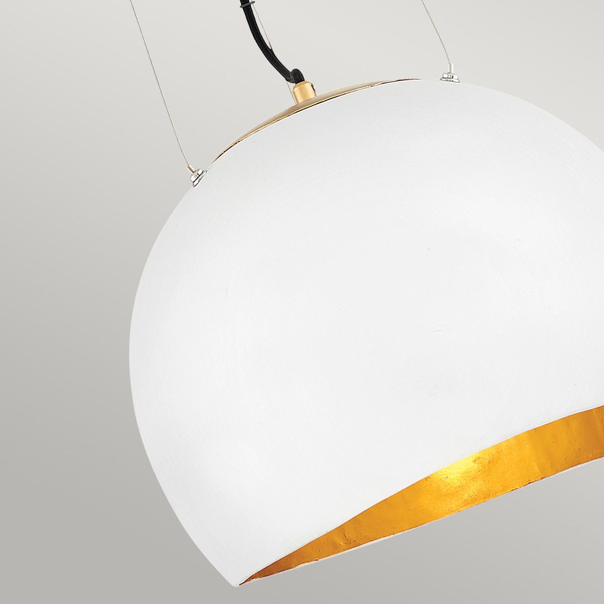 Quintiesse Nula Single Pendant - Shell White & Luxe Gold
