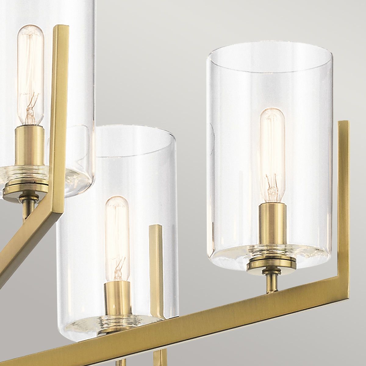 Quintiesse Nye 6 Light Chandelier - Brushed Natural Brass