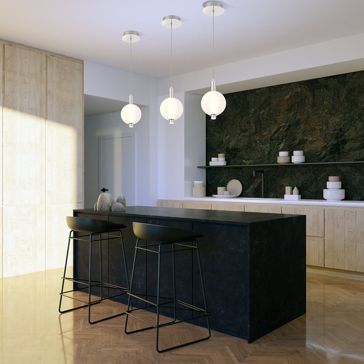 Quintiesse Palmas 1 Light Mini Pendant - Polished Nickel