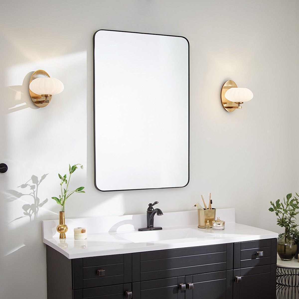 Quintiesse Pim Single Bathroom Wall Light - Fox Gold