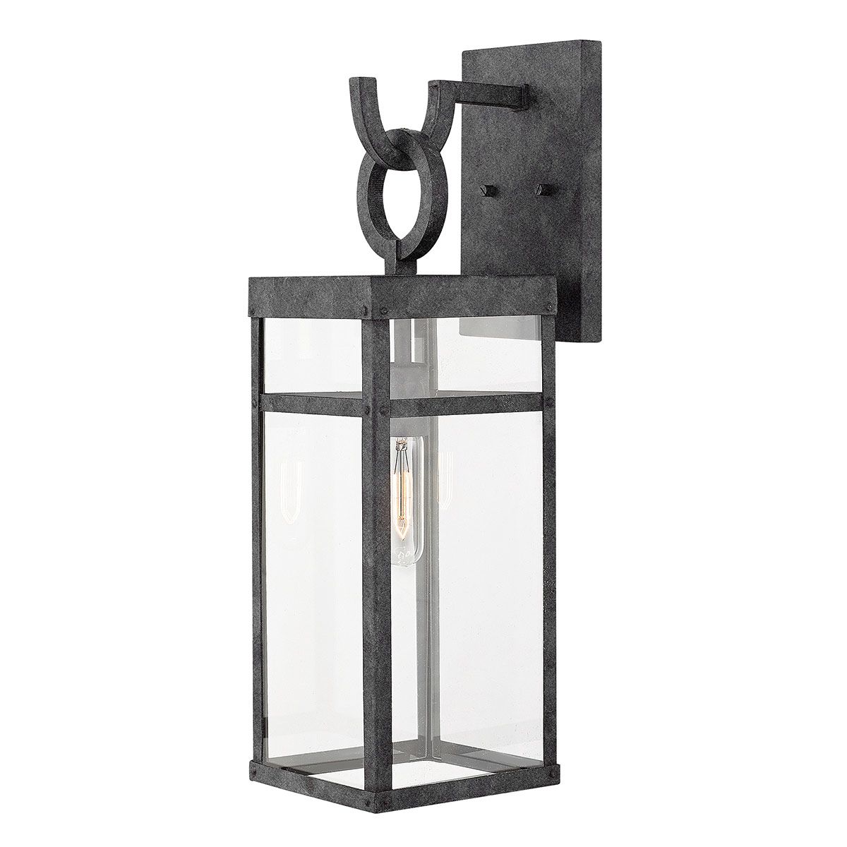Quintiesse Porter Single Large Wall Lantern - Aged Zinc