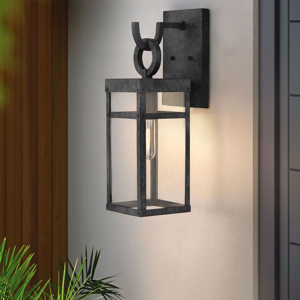 Quintiesse Porter Single Medium Wall Lantern - Aged Zinc