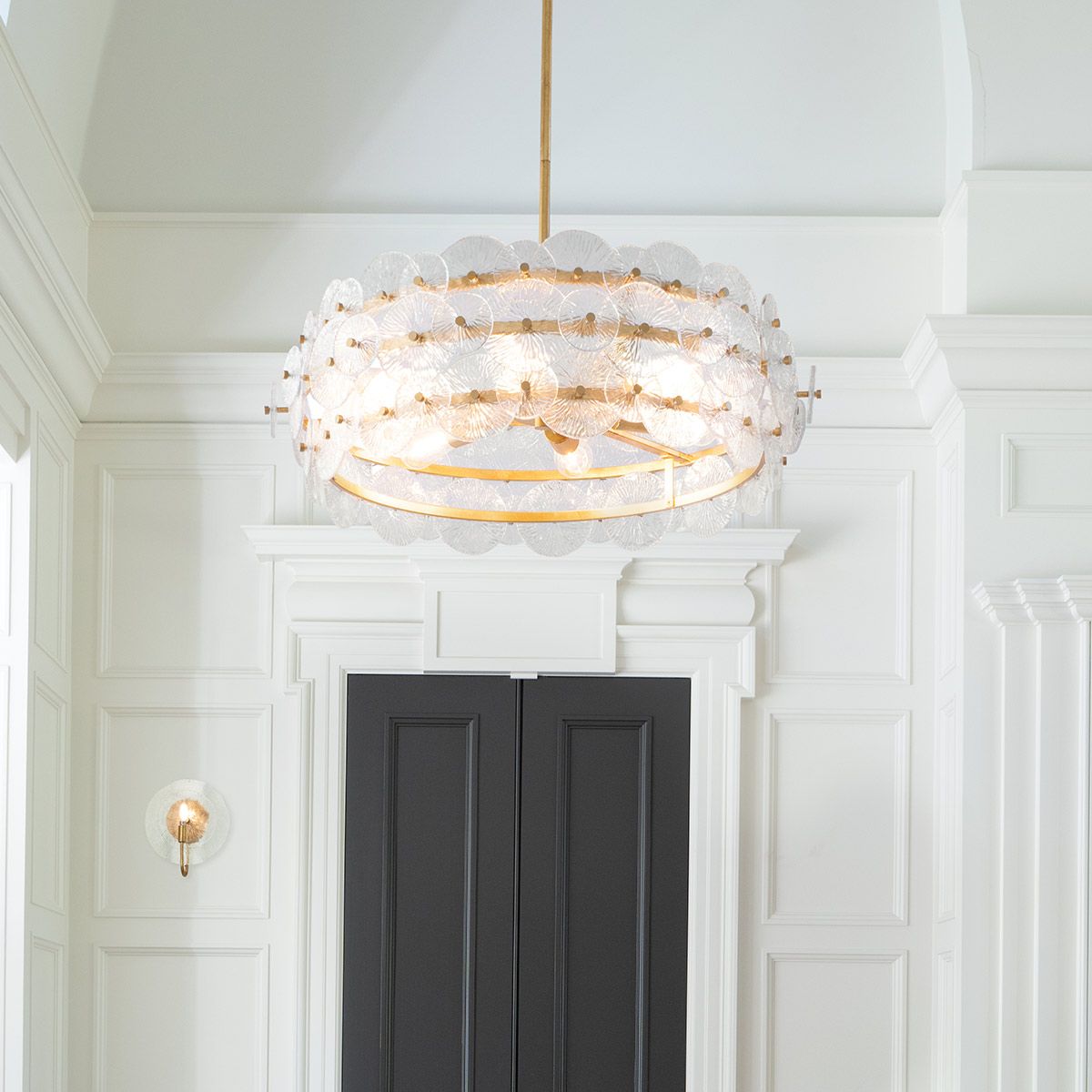 Quintiesse Rene 6 Light Drum Chandelier - Distressed Brass