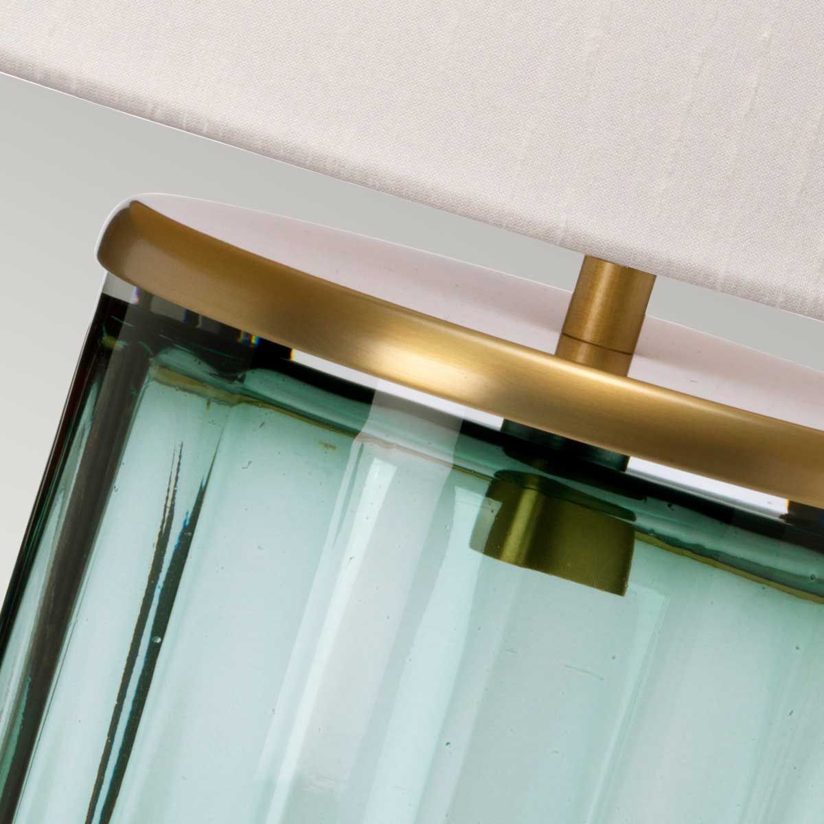 Quintiesse Reno Single Table Lamp - Green - Aged Brass