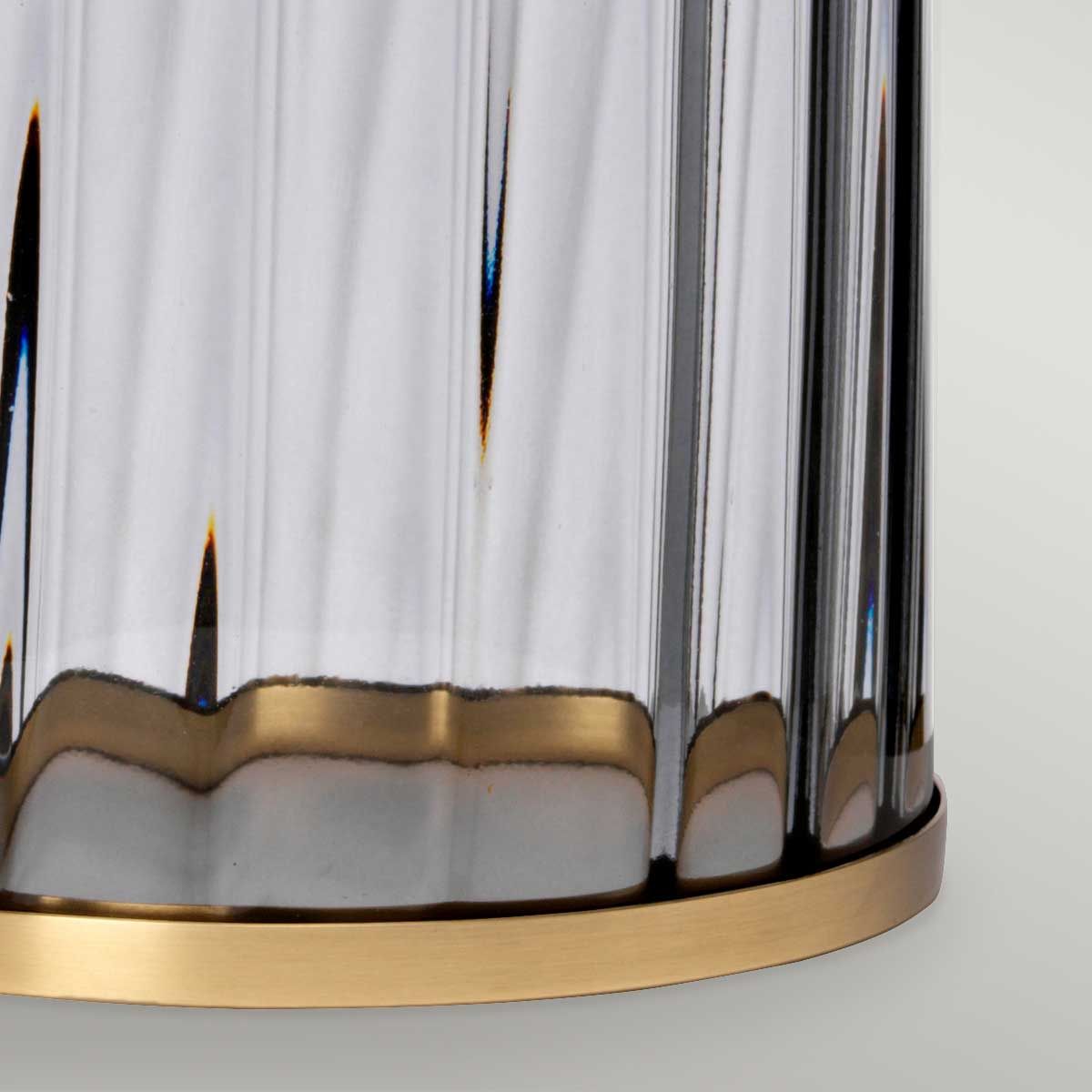 Quintiesse Reno Single Table Lamp - Smoke - Aged Brass