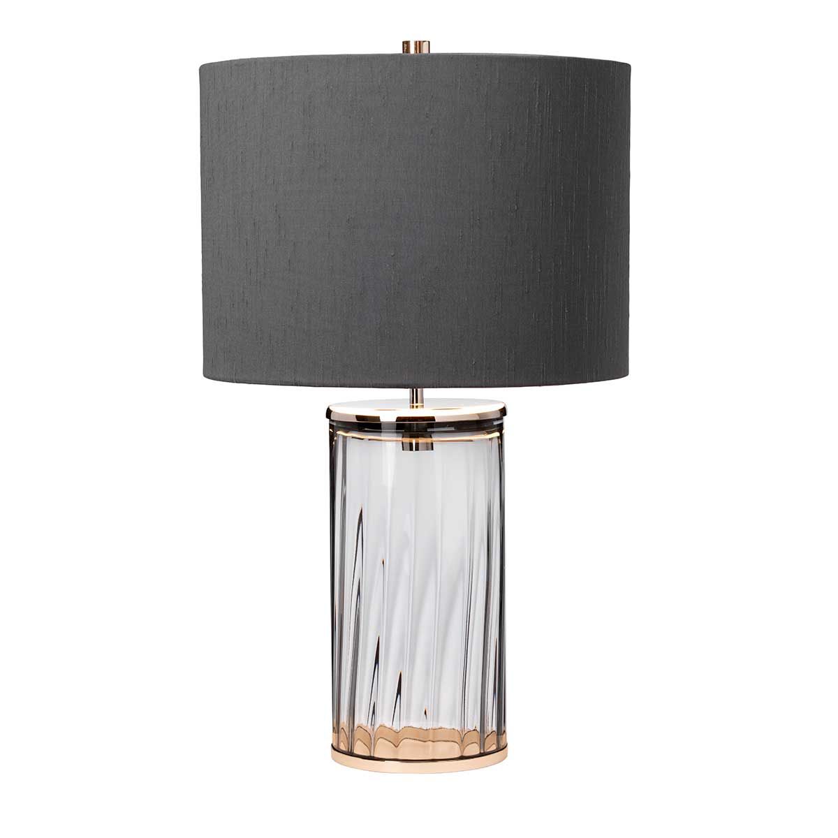 Quintiesse Reno Single Table Lamp - Smoke - Polished Nickel