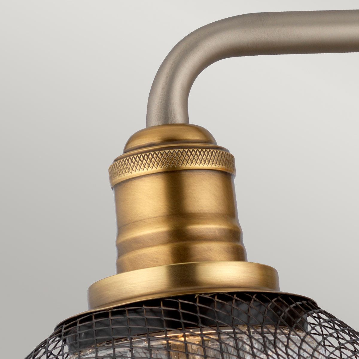 Quintiesse Rigby 3 Light Bathroom Wall Light - Antique Nickel & Heritage Brass