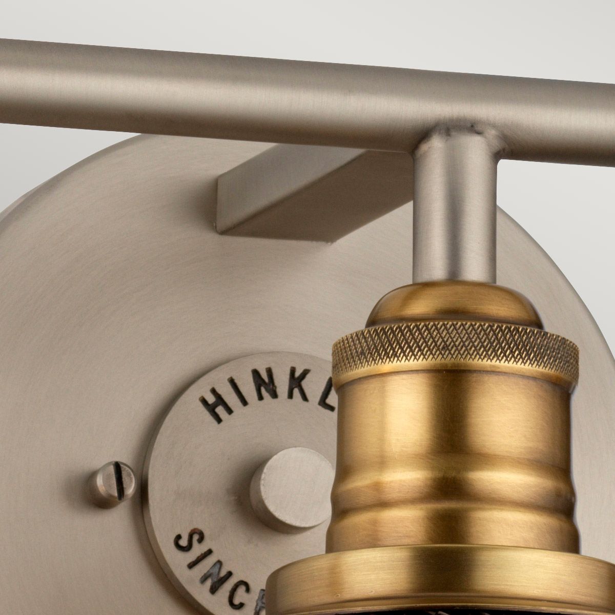 Quintiesse Rigby 3 Light Bathroom Wall Light - Antique Nickel & Heritage Brass