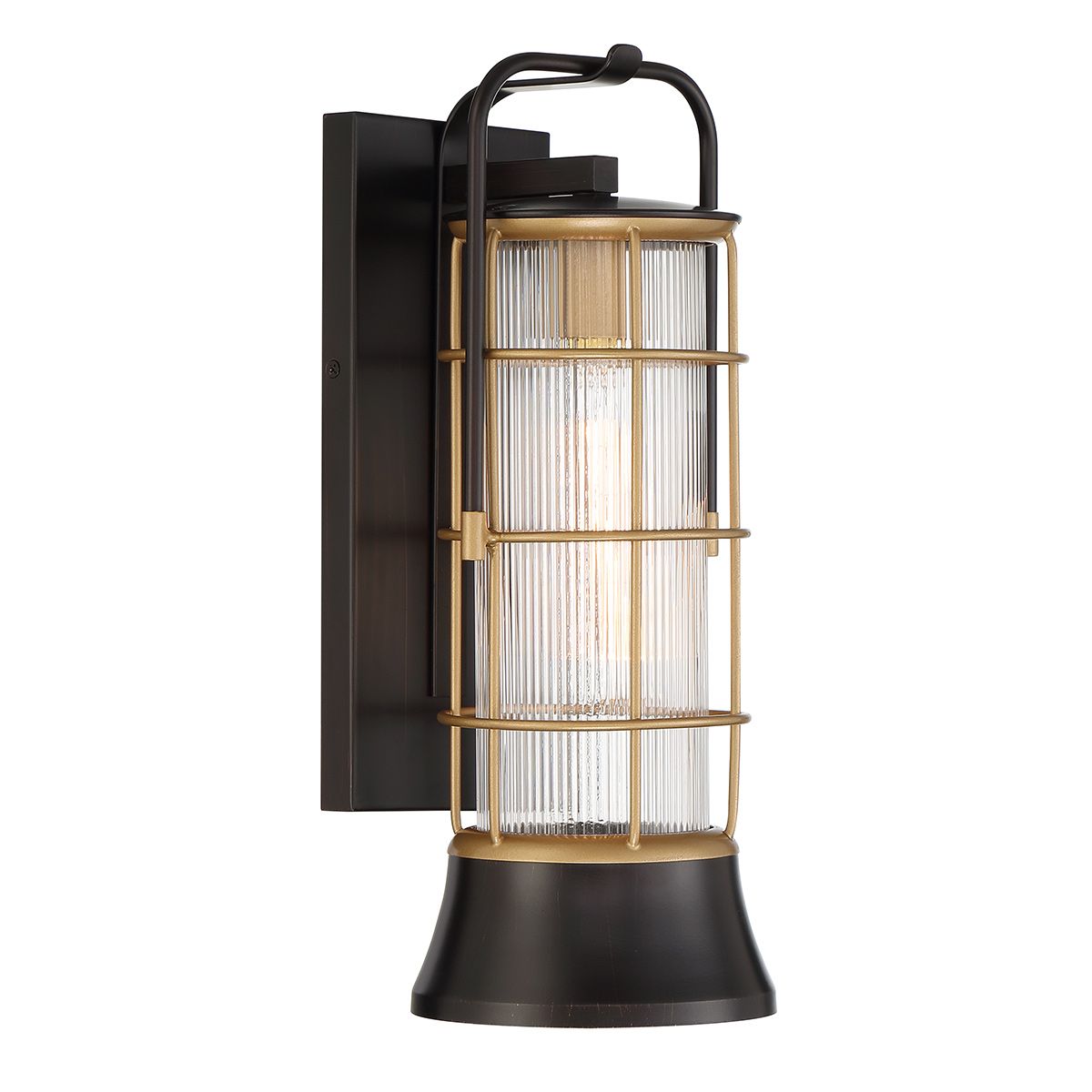 Quintiesse Rivamar 1 Light Outdoor Wall Light Medium - Black & Gold