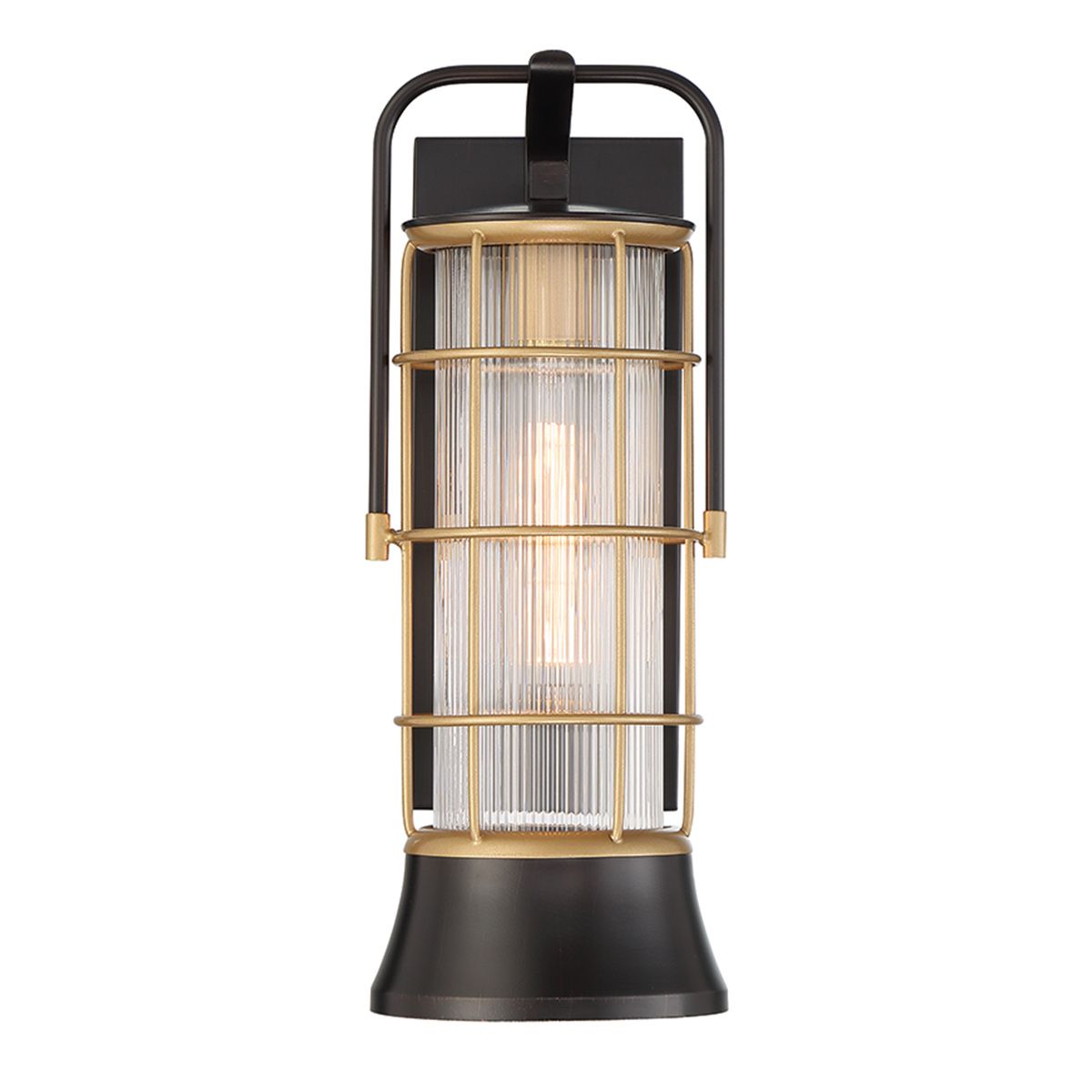 Quintiesse Rivamar 1 Light Outdoor Wall Light Medium - Black & Gold