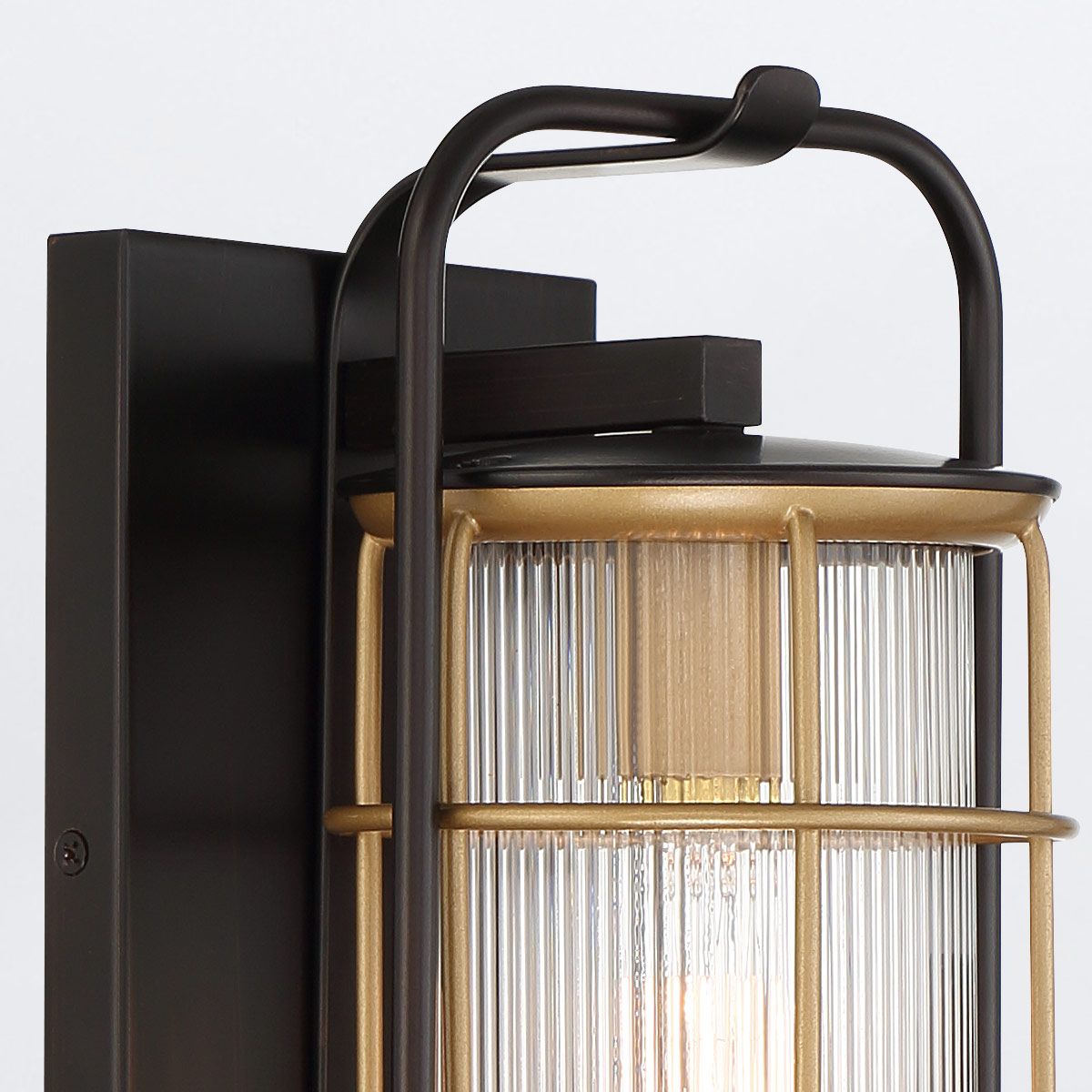 Quintiesse Rivamar 1 Light Outdoor Wall Light Medium - Black & Gold