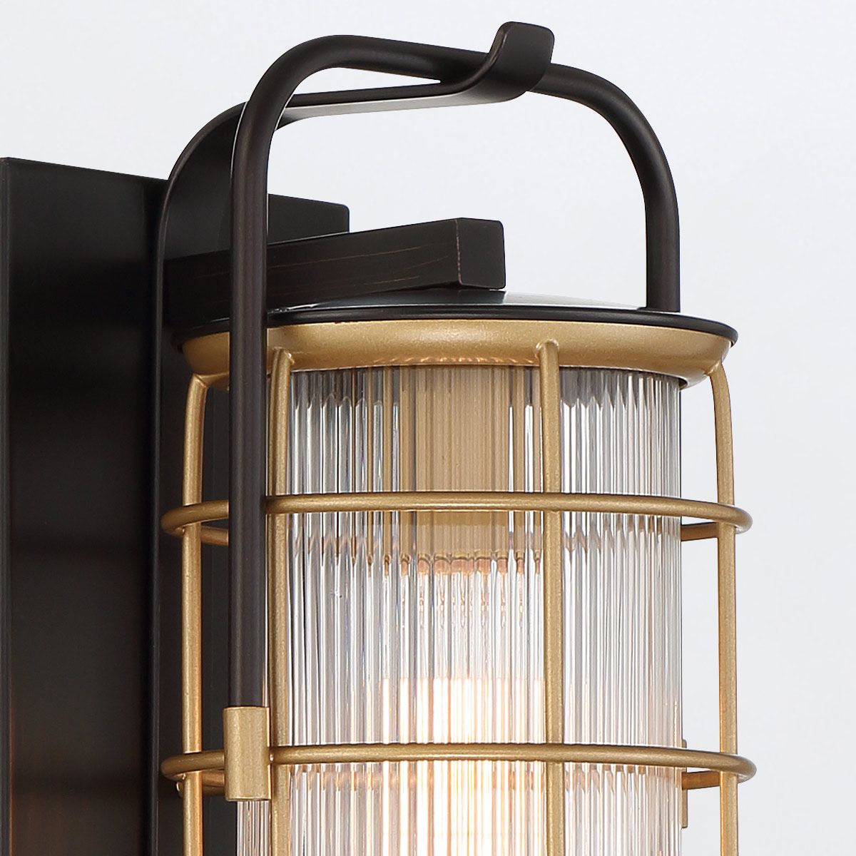 Quintiesse Rivamar 1 Light Outdoor Wall Light Small - Black & Gold