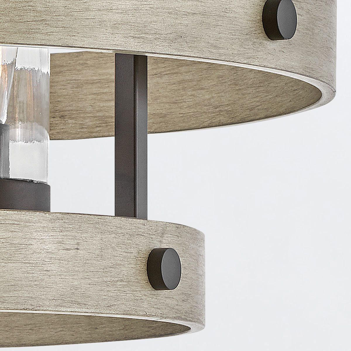 Quintiesse Riverwood 4 Light Chandelier - Warm Bronze with Warm Ash accents