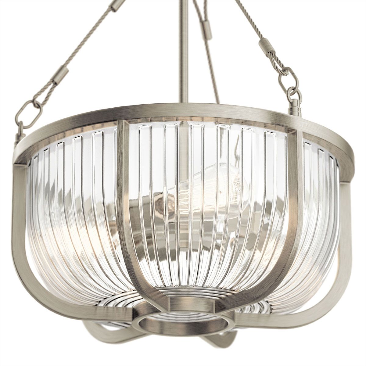 Quintiesse Roux 3 Light Pendant / Semi-Flush - Brushed Nickel