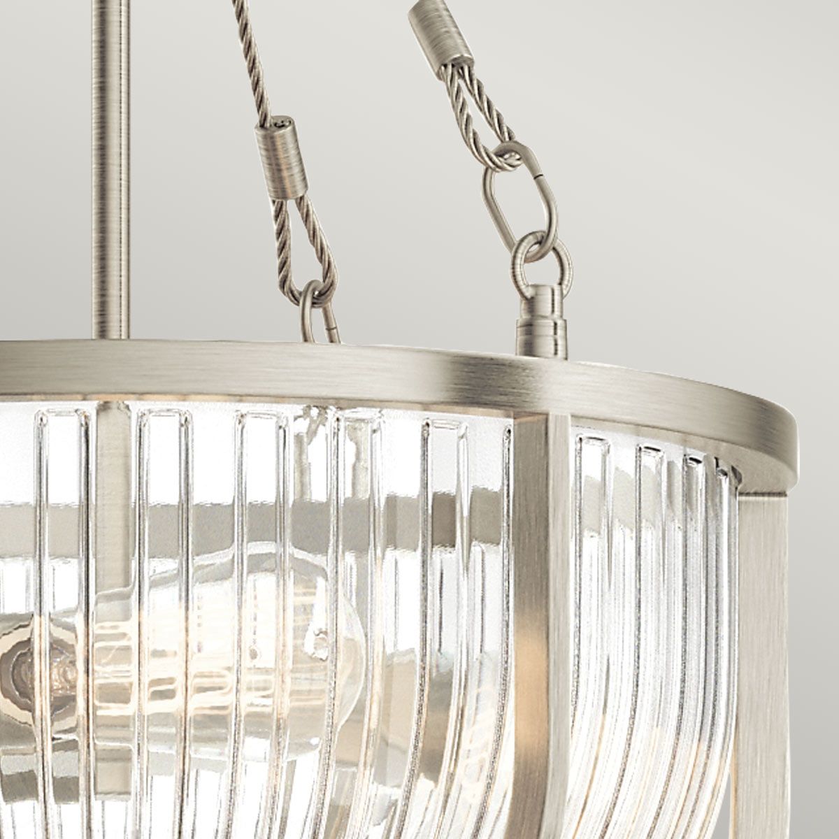 Quintiesse Roux 3 Light Pendant / Semi-Flush - Brushed Nickel