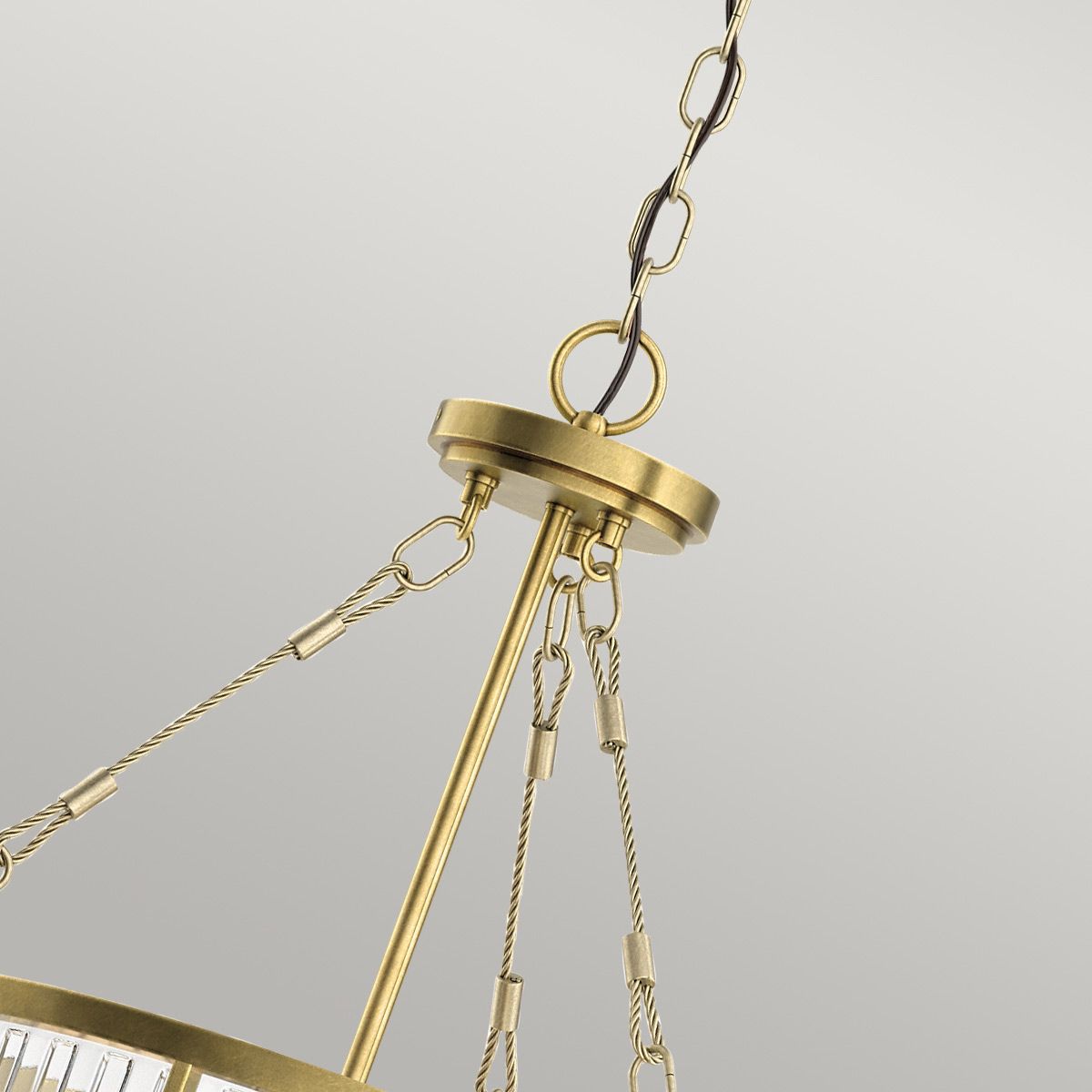 Quintiesse Roux 3 Light Pendant / Semi-Flush - Natural Brass