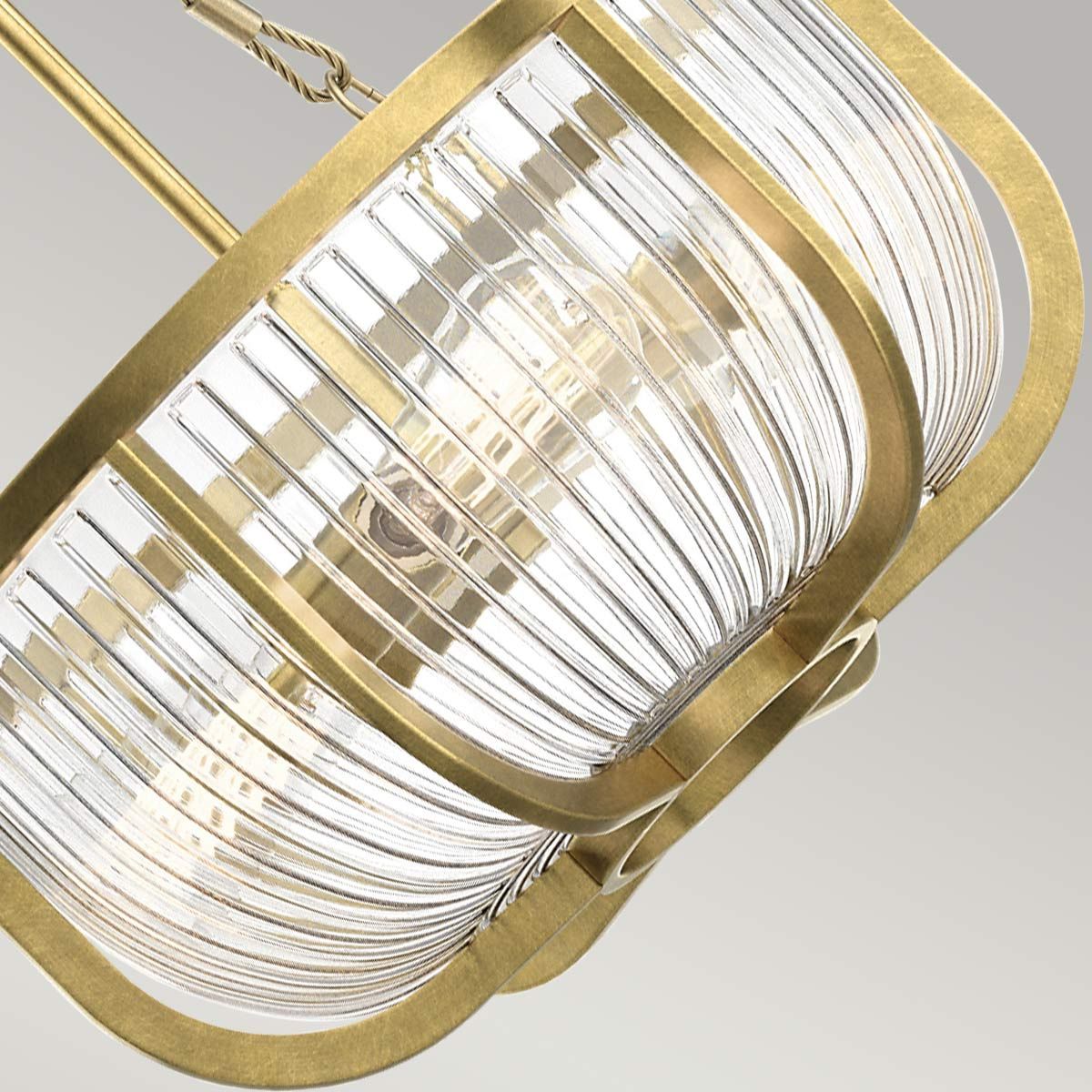 Quintiesse Roux 3 Light Pendant / Semi-Flush - Natural Brass