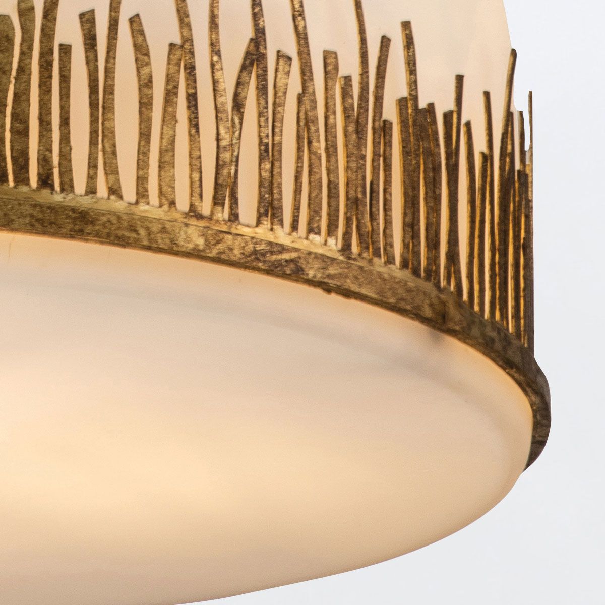 Quintiesse Sawgrass 3 Light Pendant - Gold Leaf with Antique Glaze