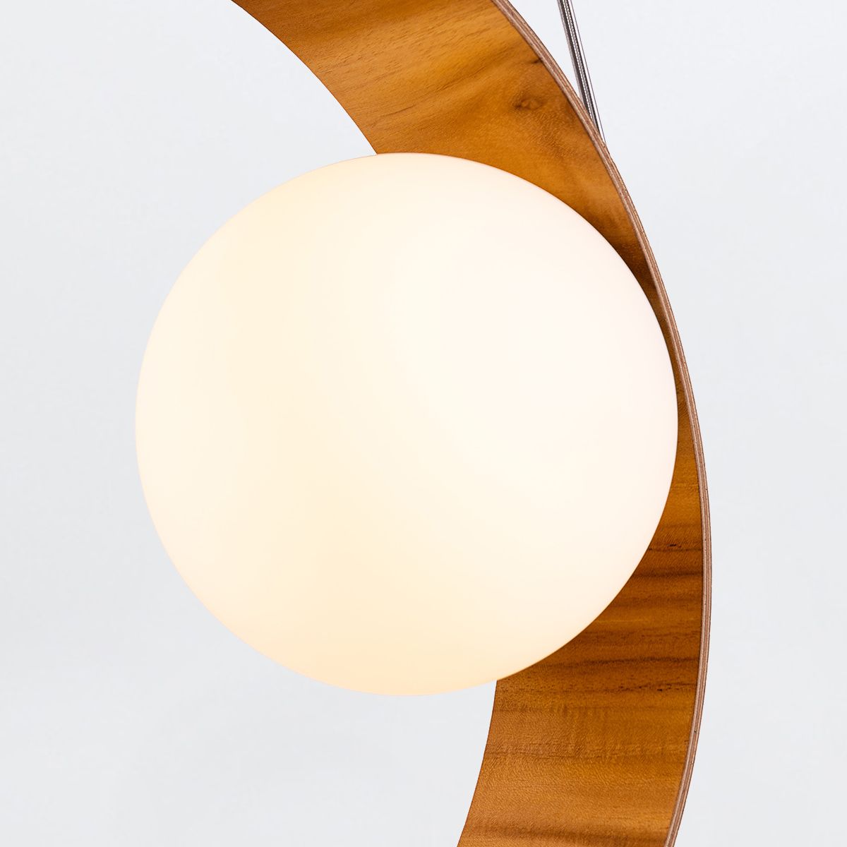 Quintiesse Sfera 1 Light Pendant Light - Teak Veneer