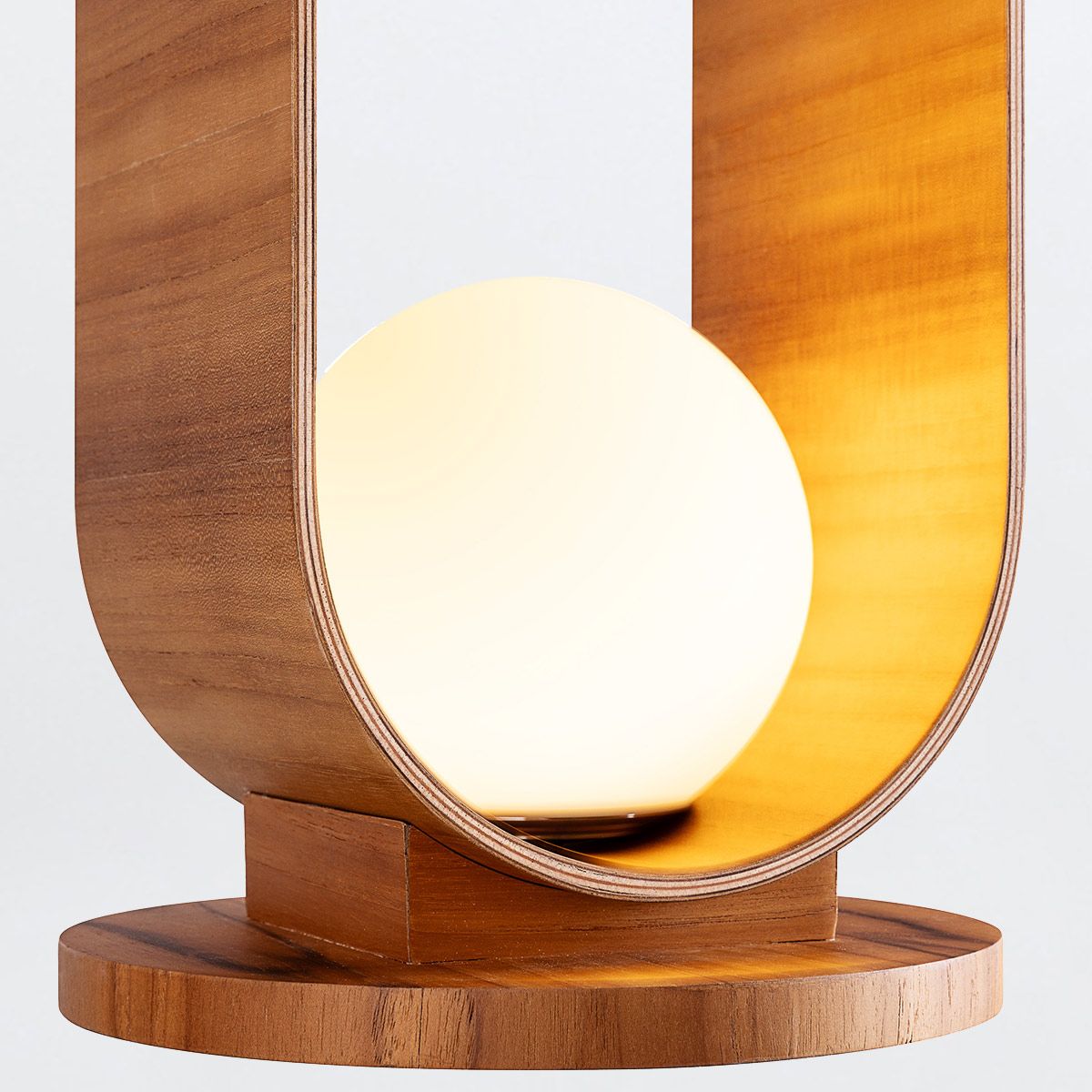 Quintiesse Sfera Table Lamp - Teak Veneer