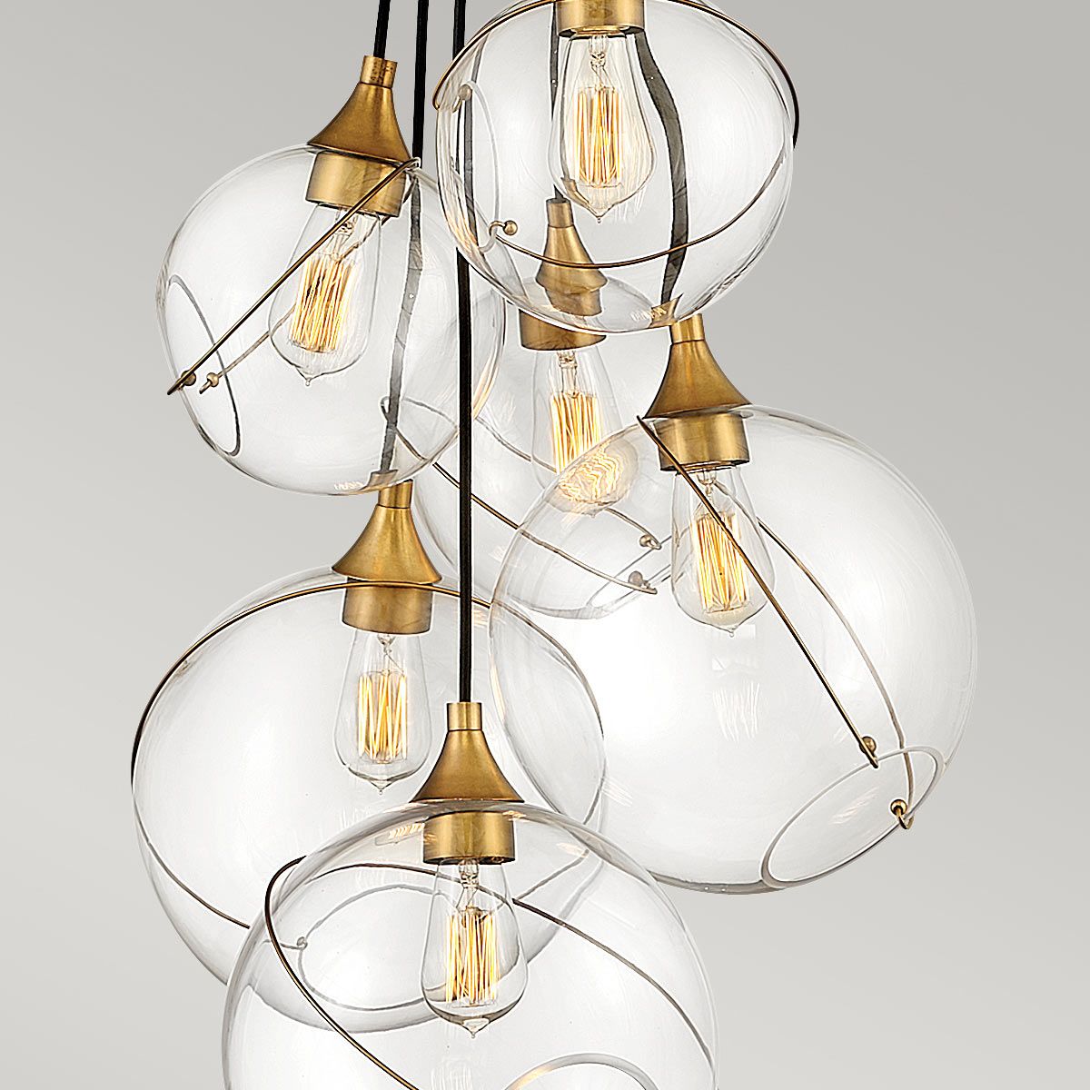 Quintiesse Skye 6 Light Pendant - Heritage Brass