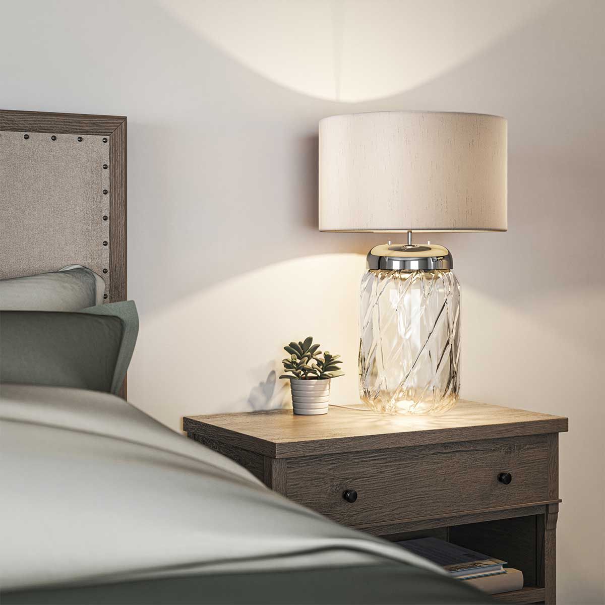 Quintiesse Sola 2 Light Table Lamp - Titanium Shade