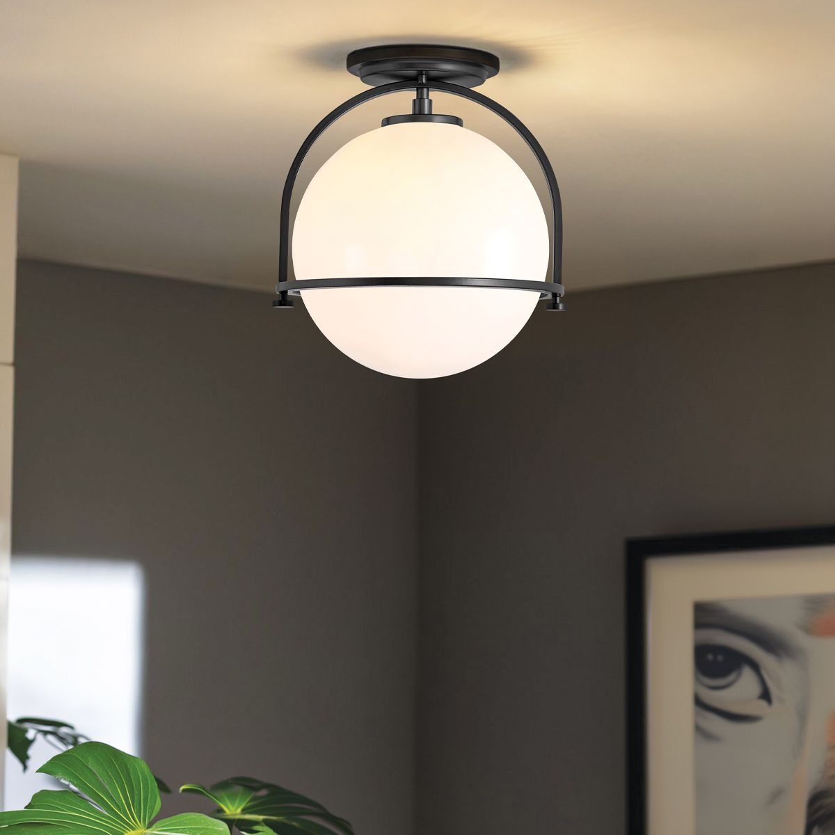 Quintiesse Somerset Single Flush Fitting - Opal - Black