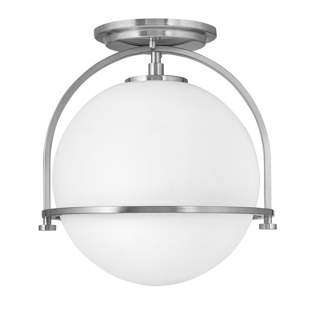 Quintiesse Somerset Single Flush Fitting - Opal - Brushed Nickel