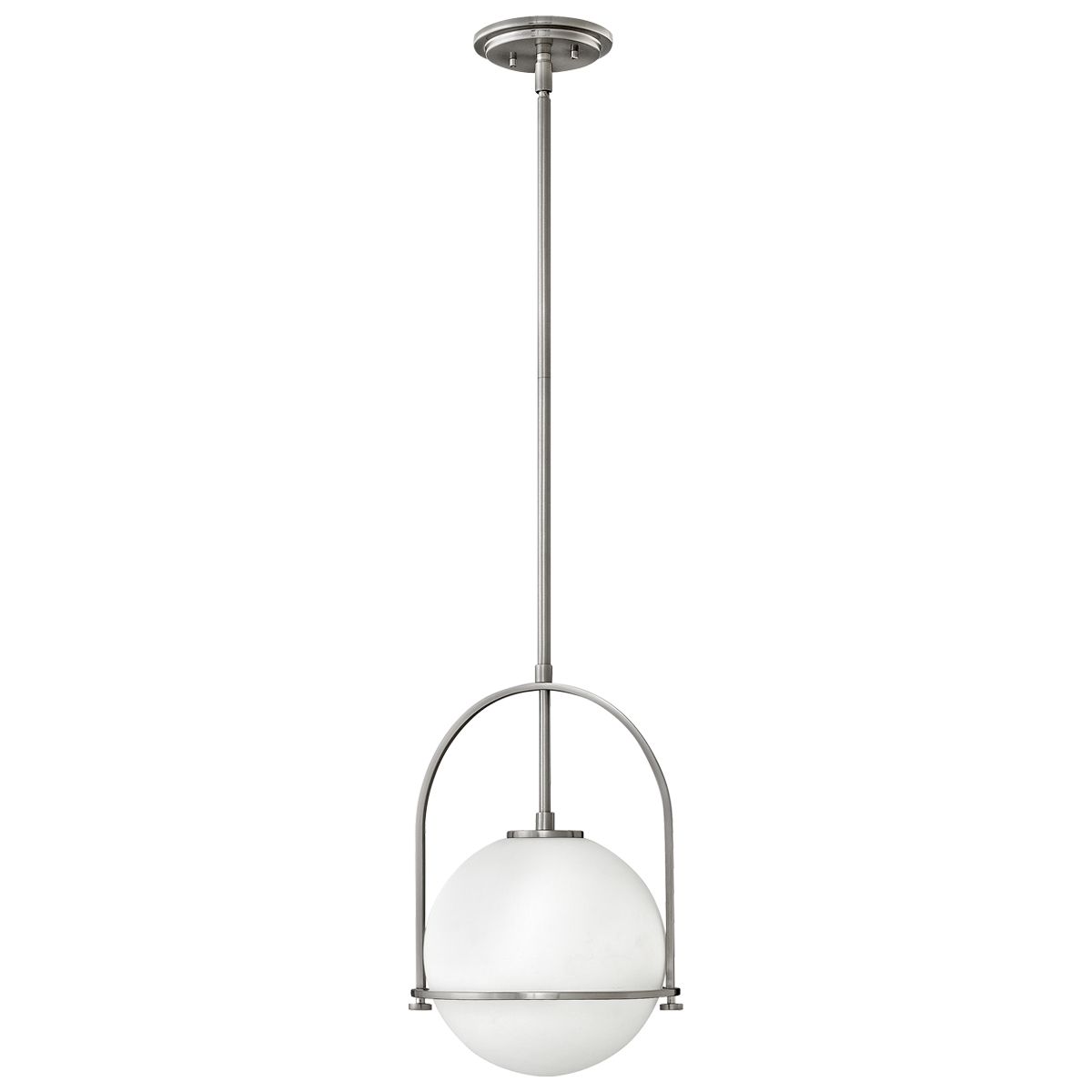 Quintiesse Somerset Single Medium Pendant - Opal - Brushed Nickel