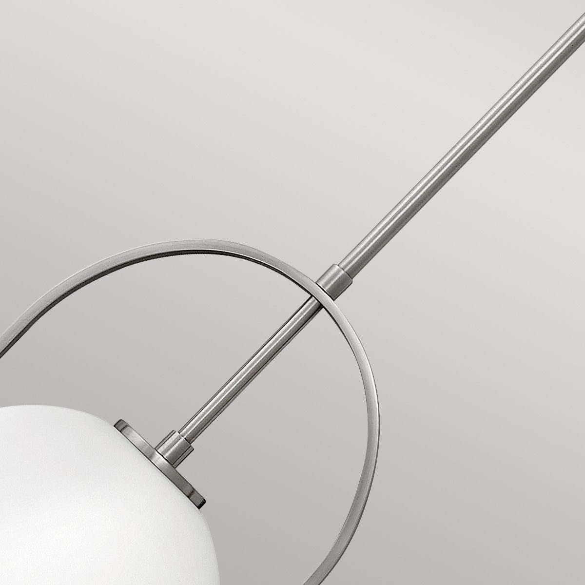 Quintiesse Somerset Single Medium Pendant - Opal - Brushed Nickel