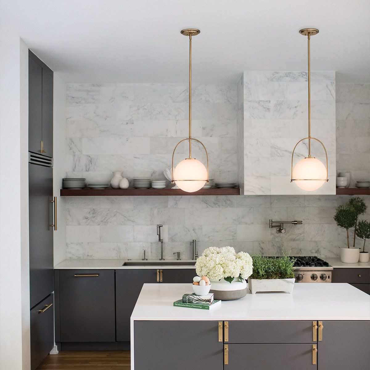 Quintiesse Somerset Single Medium Pendant - Opal - Heritage Brass