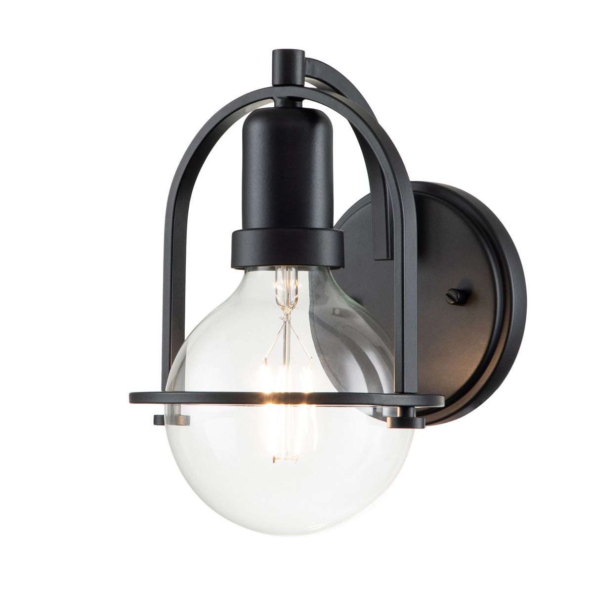 Quintiesse Somerset Single Wall Light - Clear - Black