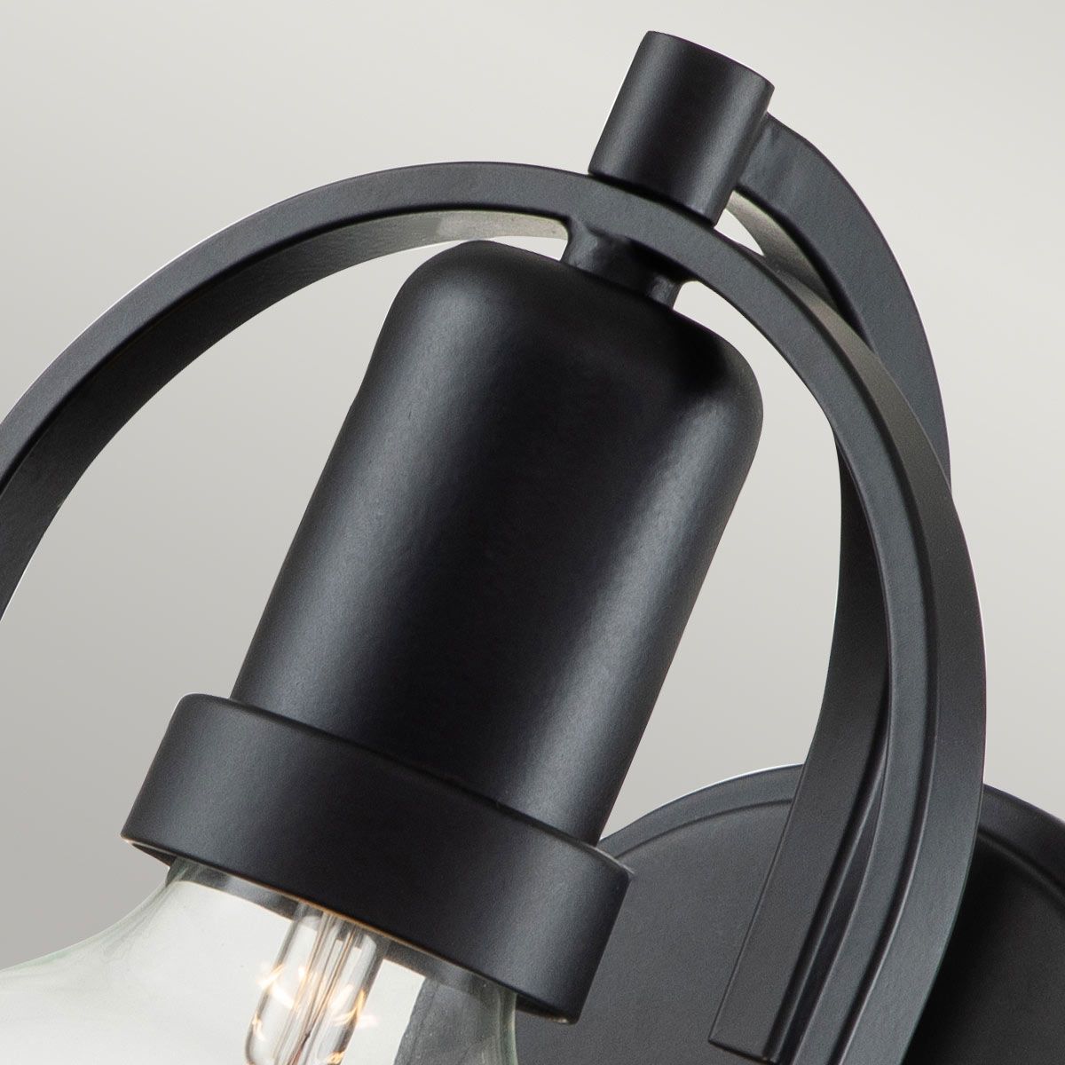 Quintiesse Somerset Single Wall Light - Clear - Black