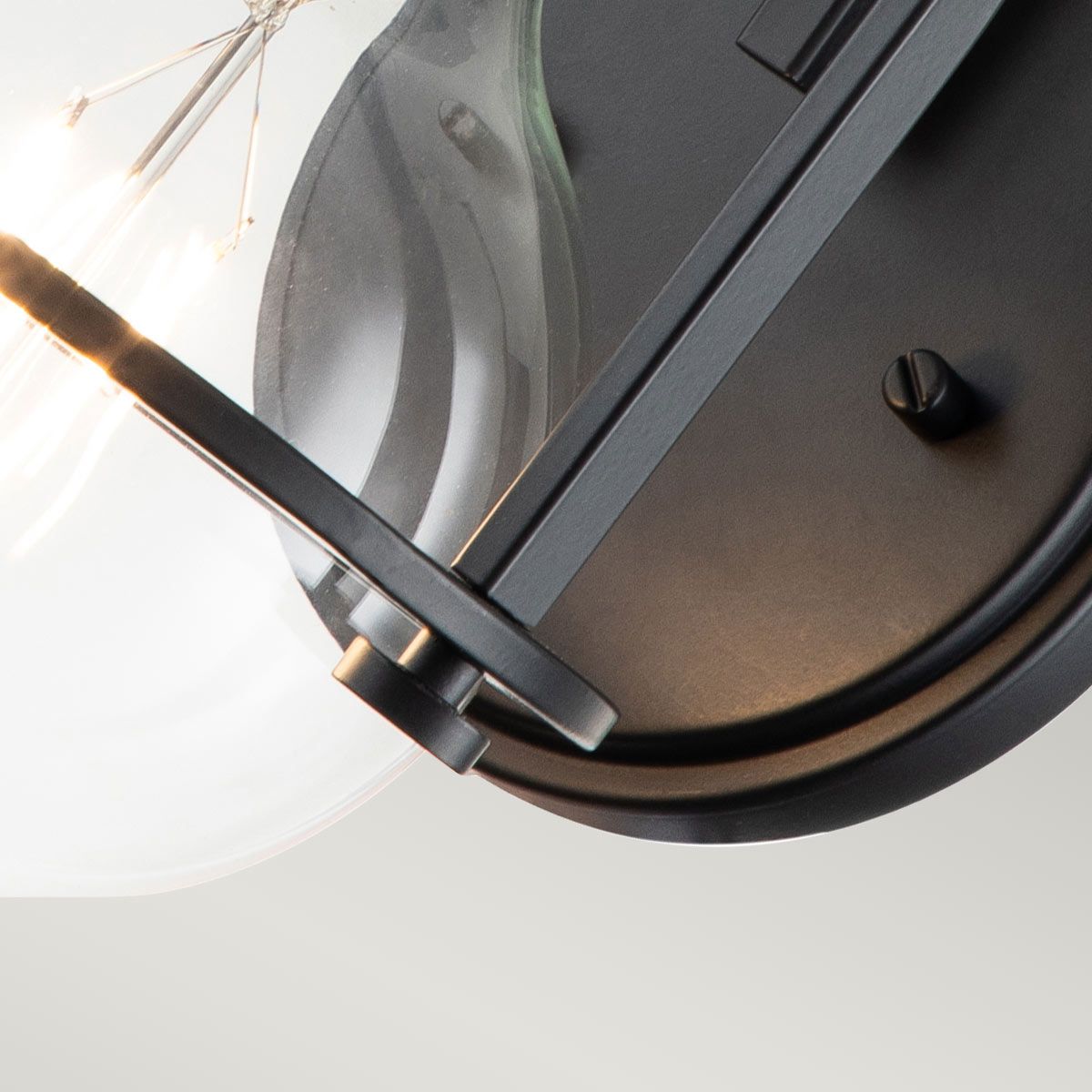 Quintiesse Somerset Single Wall Light - Clear - Black
