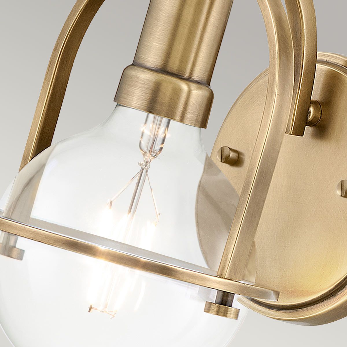 Quintiesse Somerset Single Wall Light - Clear - Heritage Brass