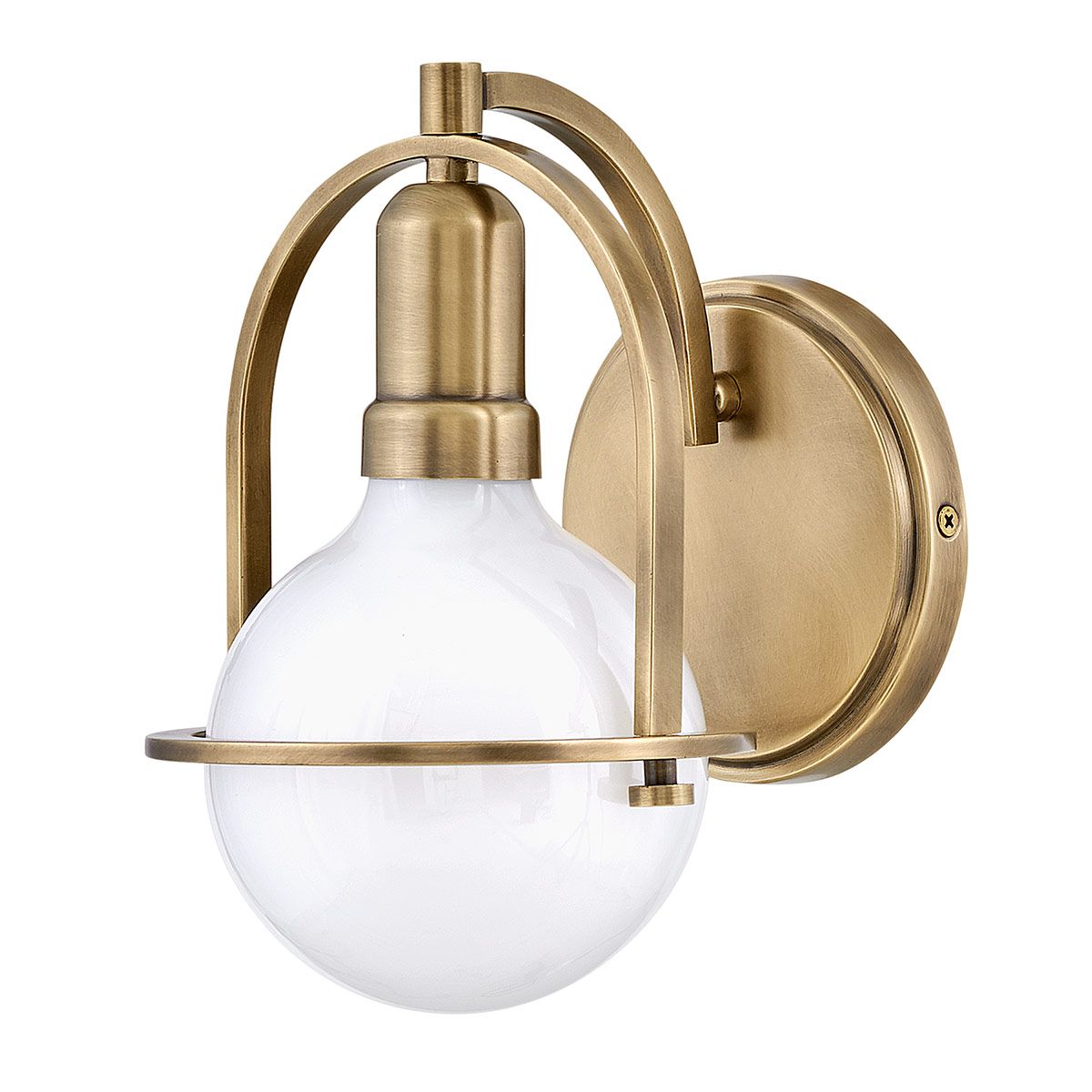 Quintiesse Somerset Single Wall Light - White Glass - Heritage Brass