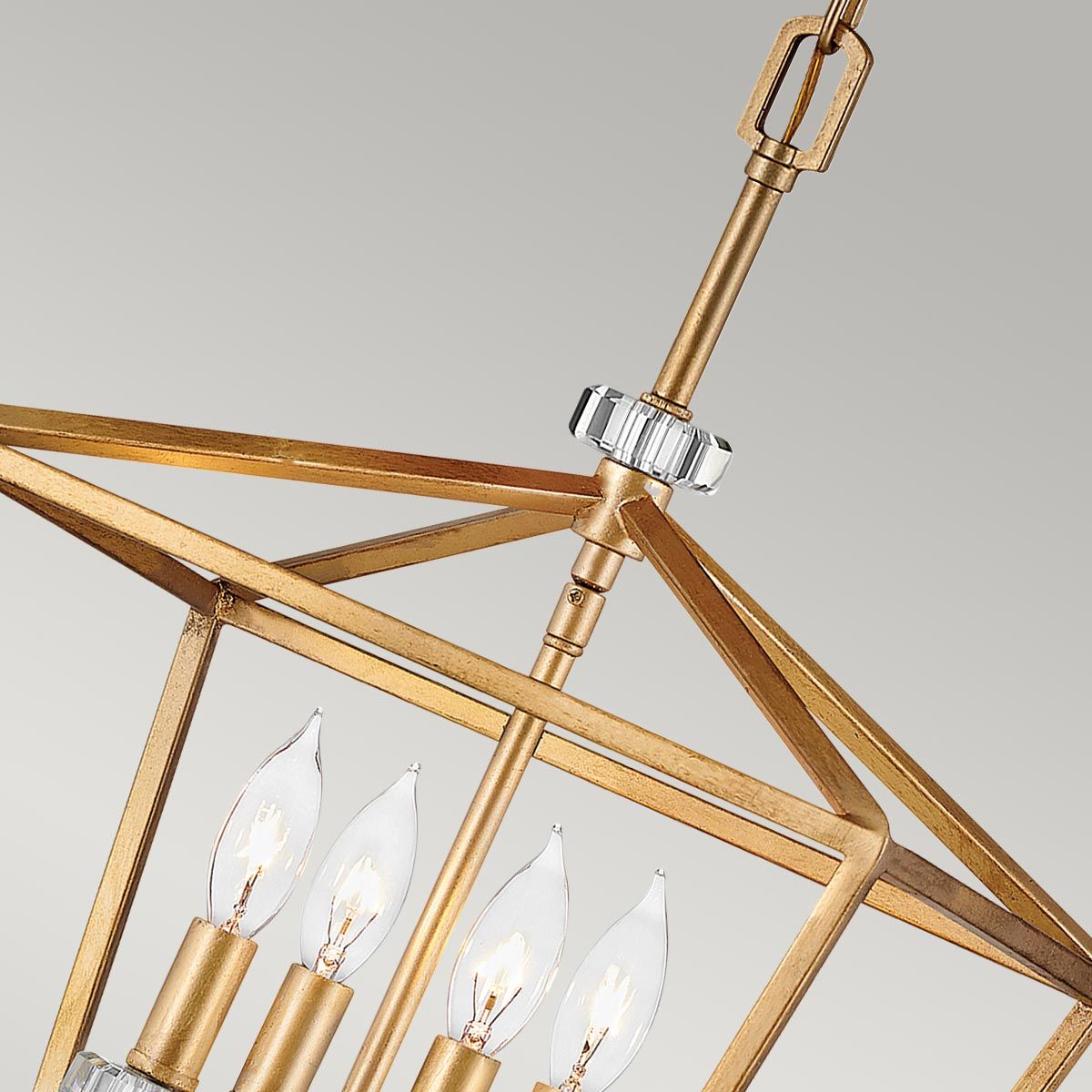 Quintiesse Stinson 4 Light Medium Pendant / Semi-Flush - Distressed Brass