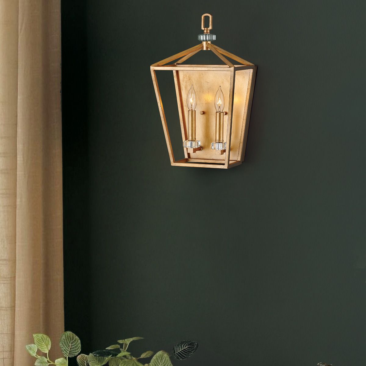Quintiesse Stinson 2 Light Wall Light - Distressed Brass
