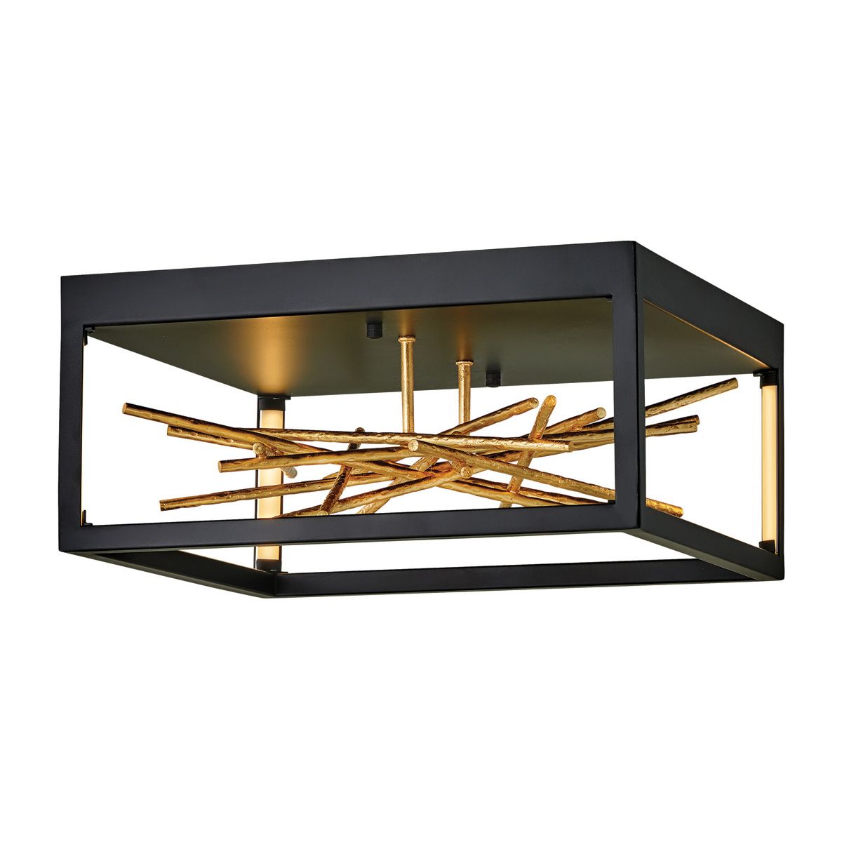 Quintiesse Styx LED Flush Fitting - Black & Gilded Gold