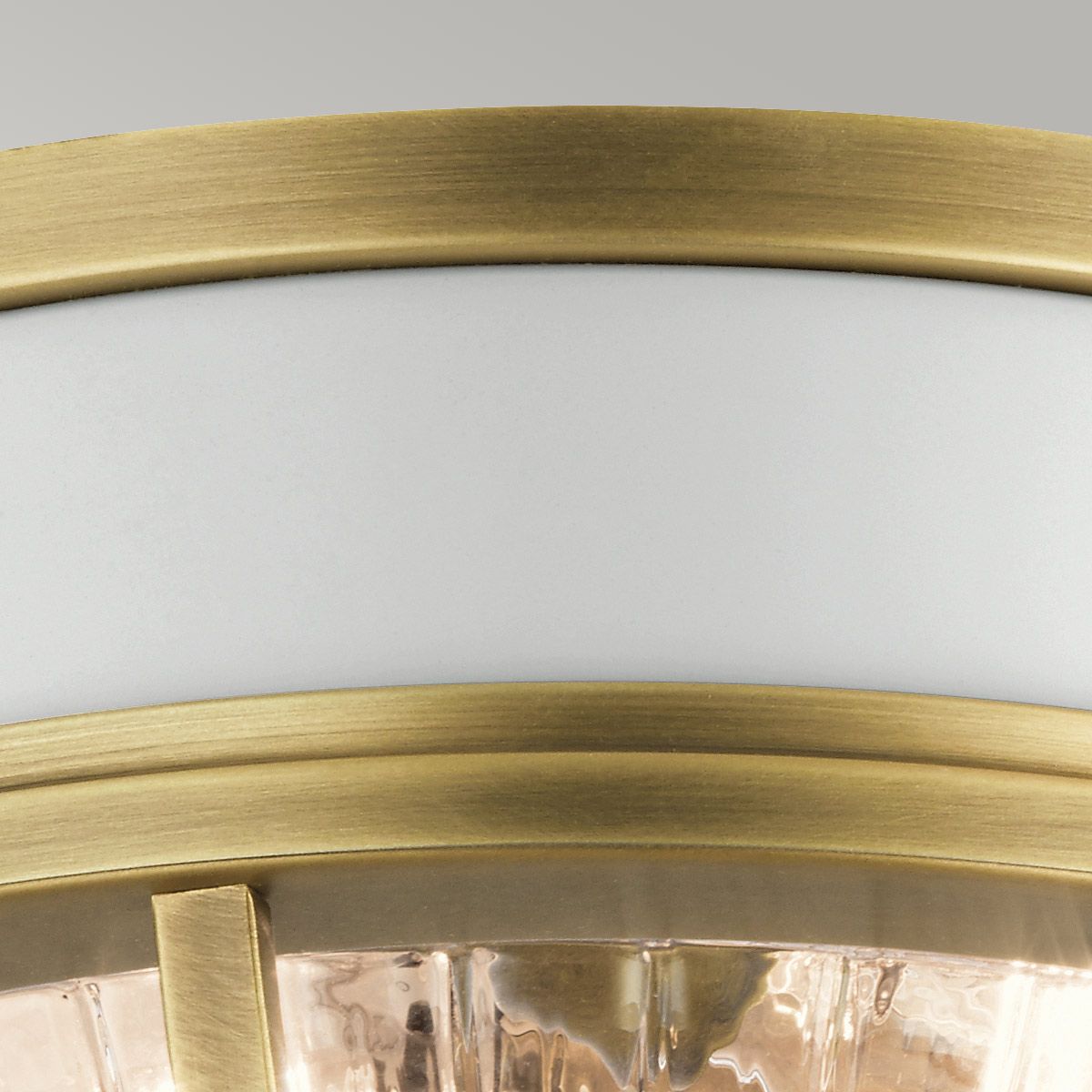 Quintiesse Tollis 2 Light Flush Fitting - Natural Brass & White