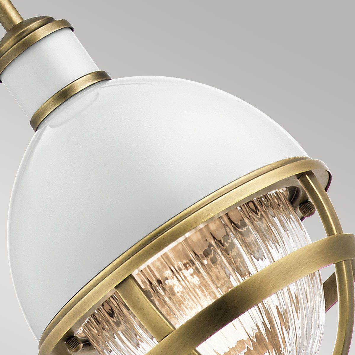Quintiesse Tollis Single Mini Pendant - Natural Brass & White
