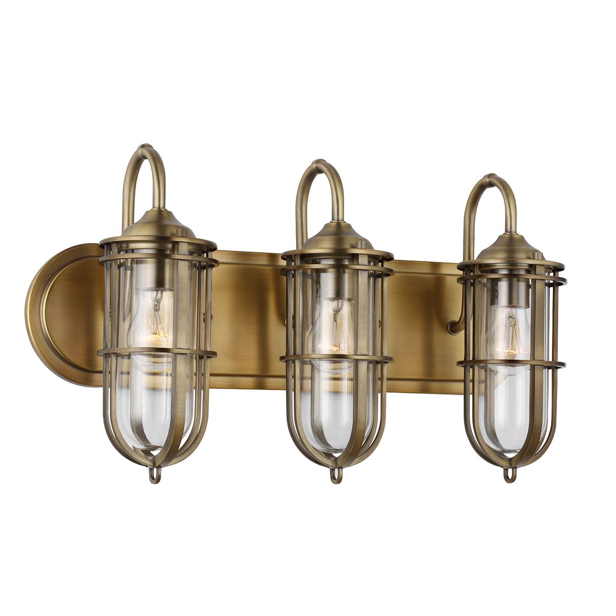 Quintiesse Urban Restoration 3 Light Bathroom Wall Light - Dark Antique Brass