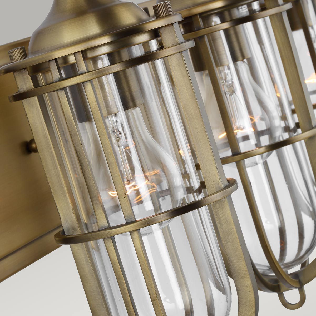Quintiesse Urban Restoration 3 Light Bathroom Wall Light - Dark Antique Brass