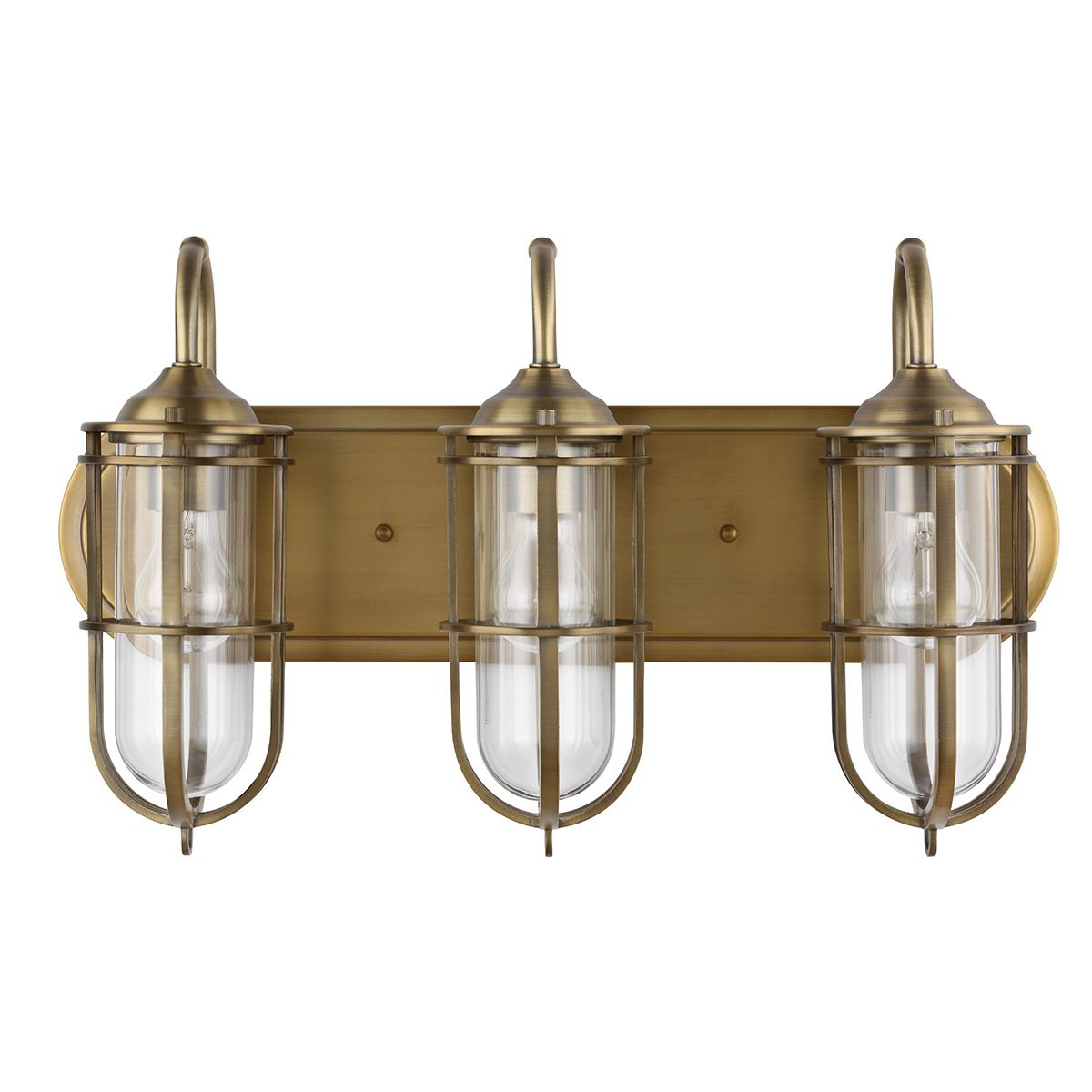 Quintiesse Urban Restoration 3 Light Bathroom Wall Light - Dark Antique Brass
