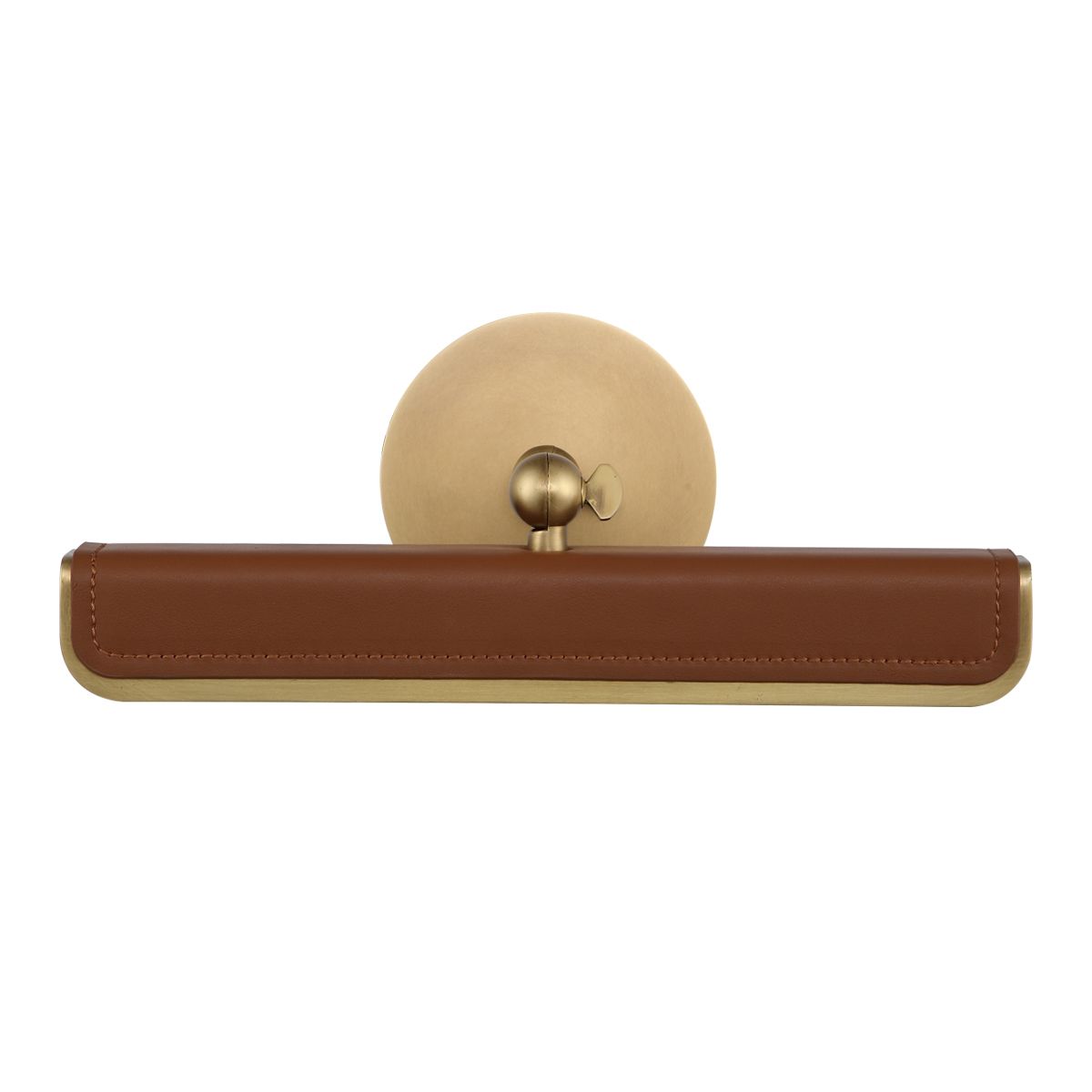 Quintiesse Valise Small LED Picture Light - Vintage Brass & Cognac Leather