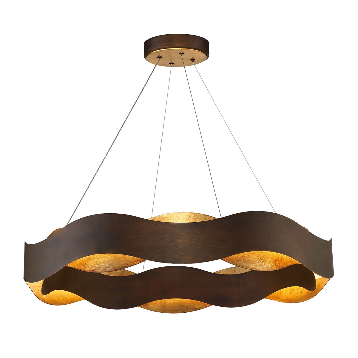 Quintiesse Vaughan Chandelier Large - Bronze & Gold