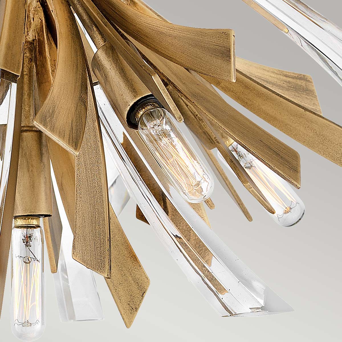 Quintiesse Vida 9 Light Semi-Flush Fitting - Burnished Gold