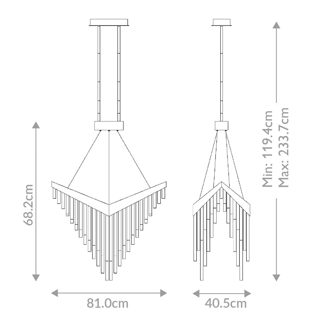 Quintiesse Vivien Chandelier - Matte Black